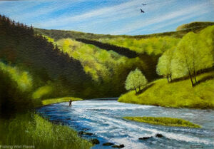Painting "back again"by Ton Lindhout