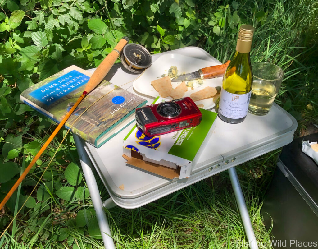 A splendid streamside lunch table
